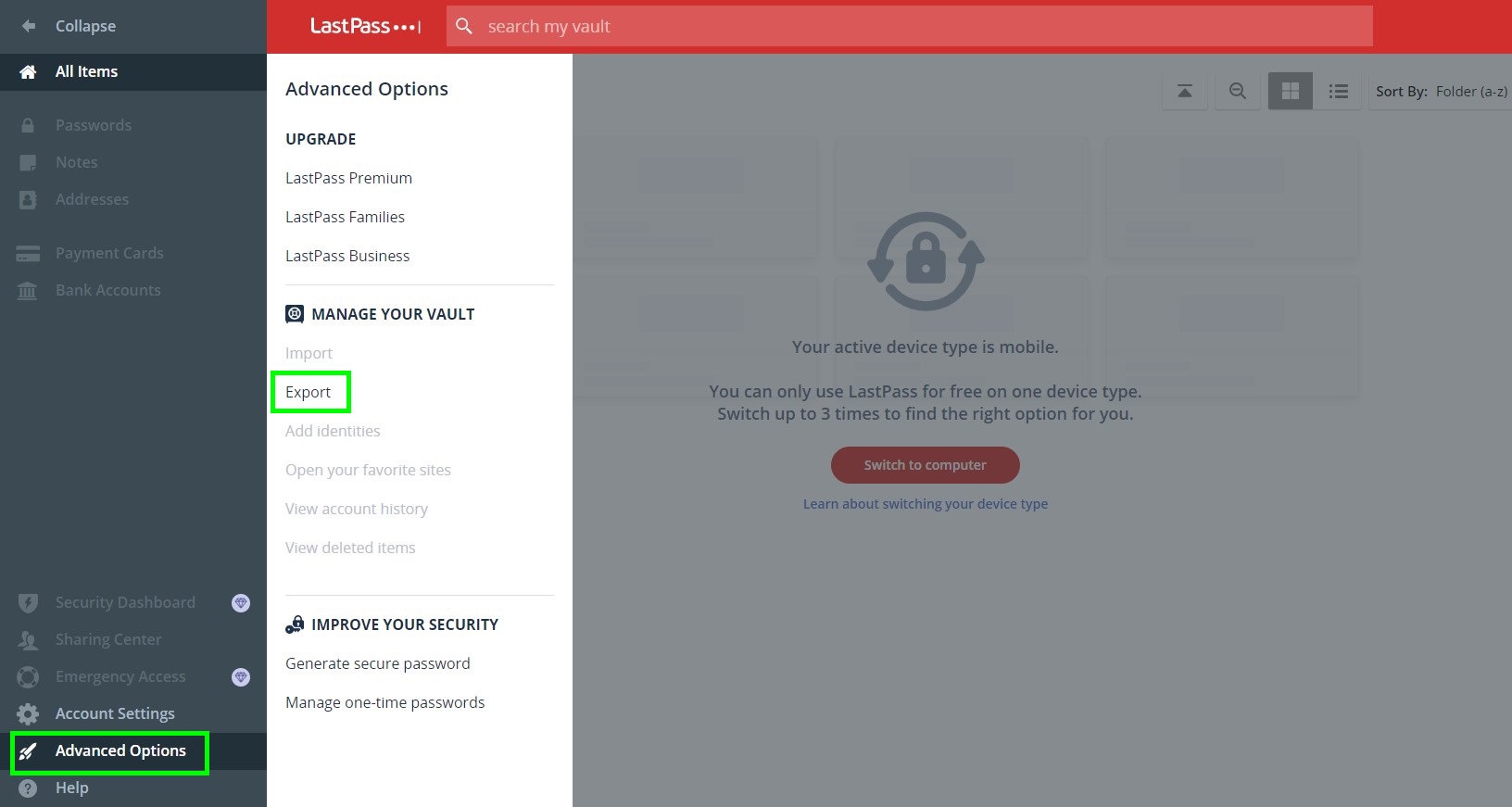 lastpass personal account
