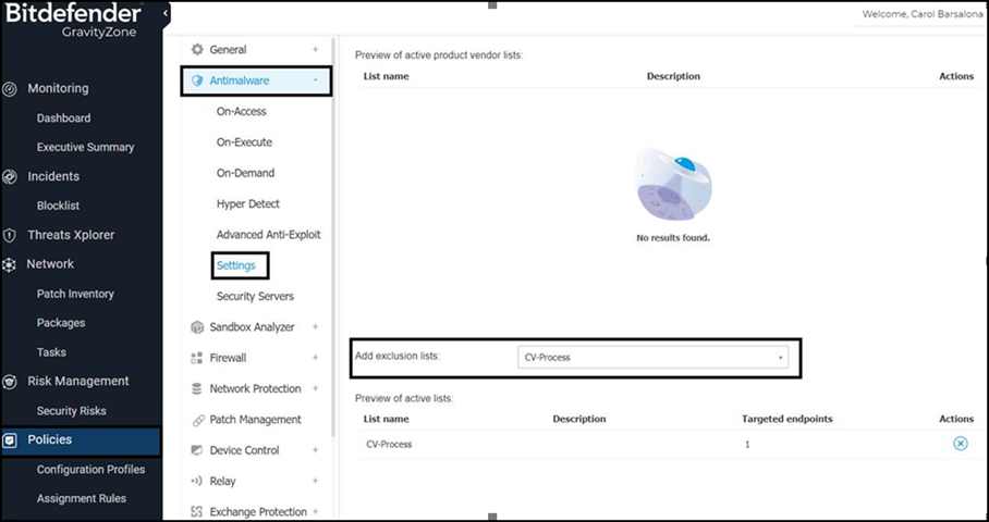 bitdefender gravityzone whitelist website